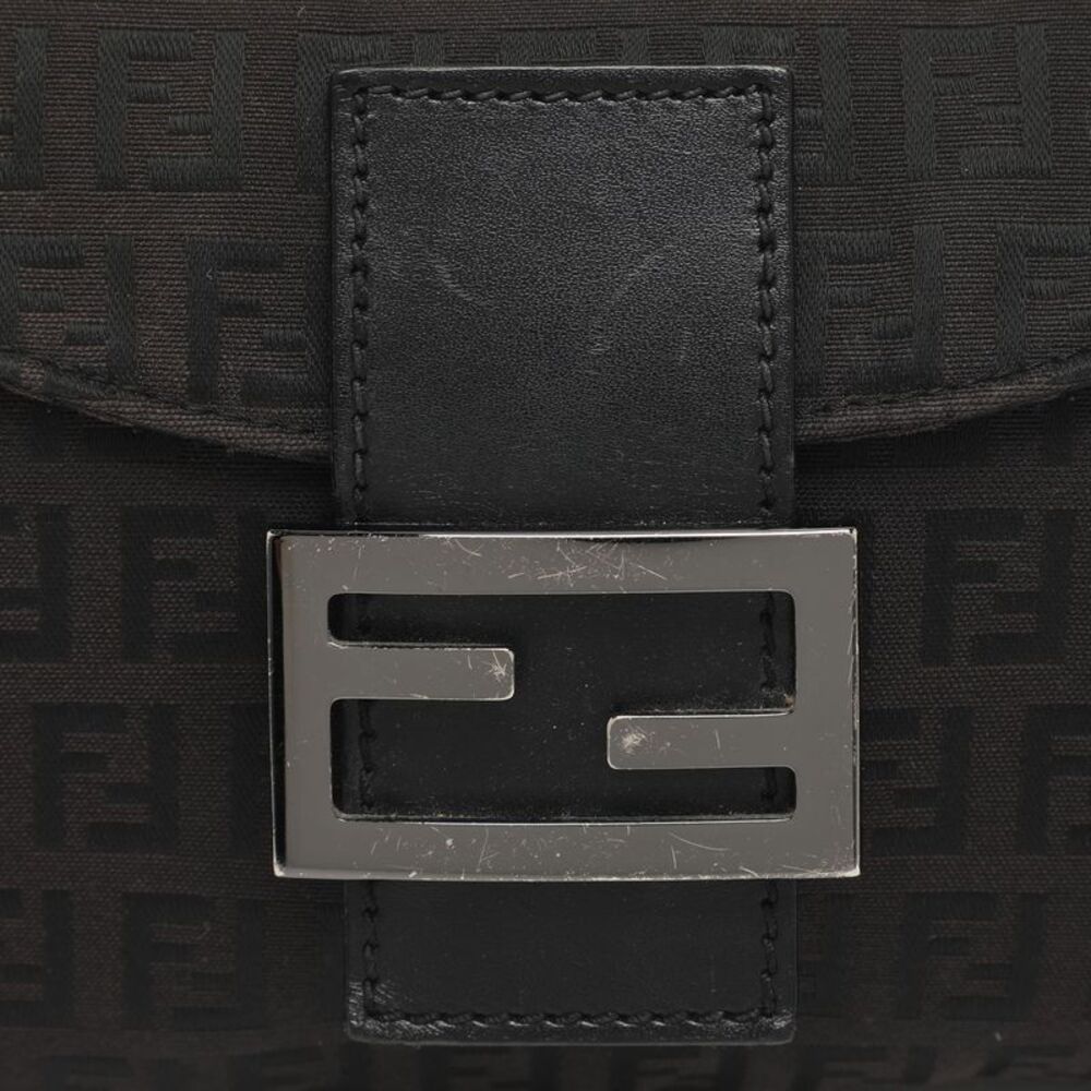 Fendi Forever Brown/black Zucchino Canvas And Leather Baguette Bag - Picture 6 of 7